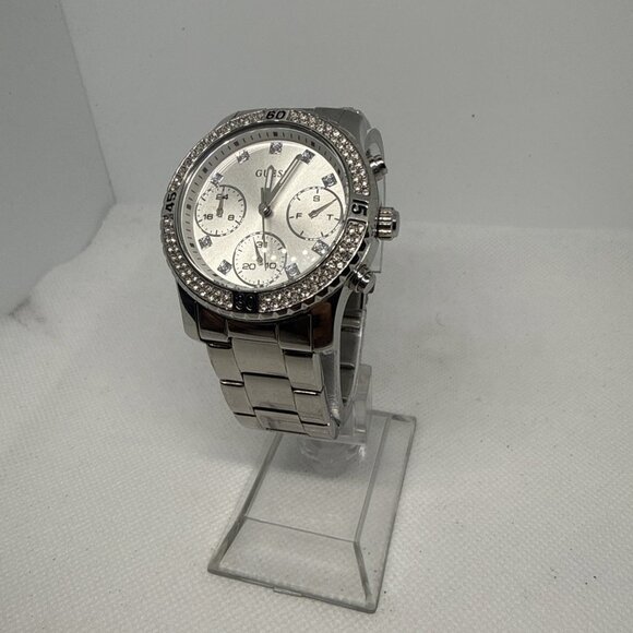GUESS U0851L1 Women's Sporty 36mm Quartz Silver Crystal Bezel Steel Bracelet - Picture 11 of 16
